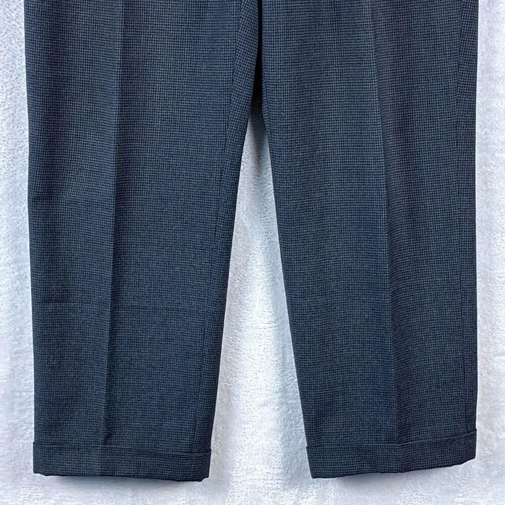 Brooks Brothers Pants Mens 36x32 Gray Houndstooth Wool Pleated Preppy Luxury